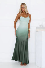 Send Me Flowers Ombre Maxi Dress Green