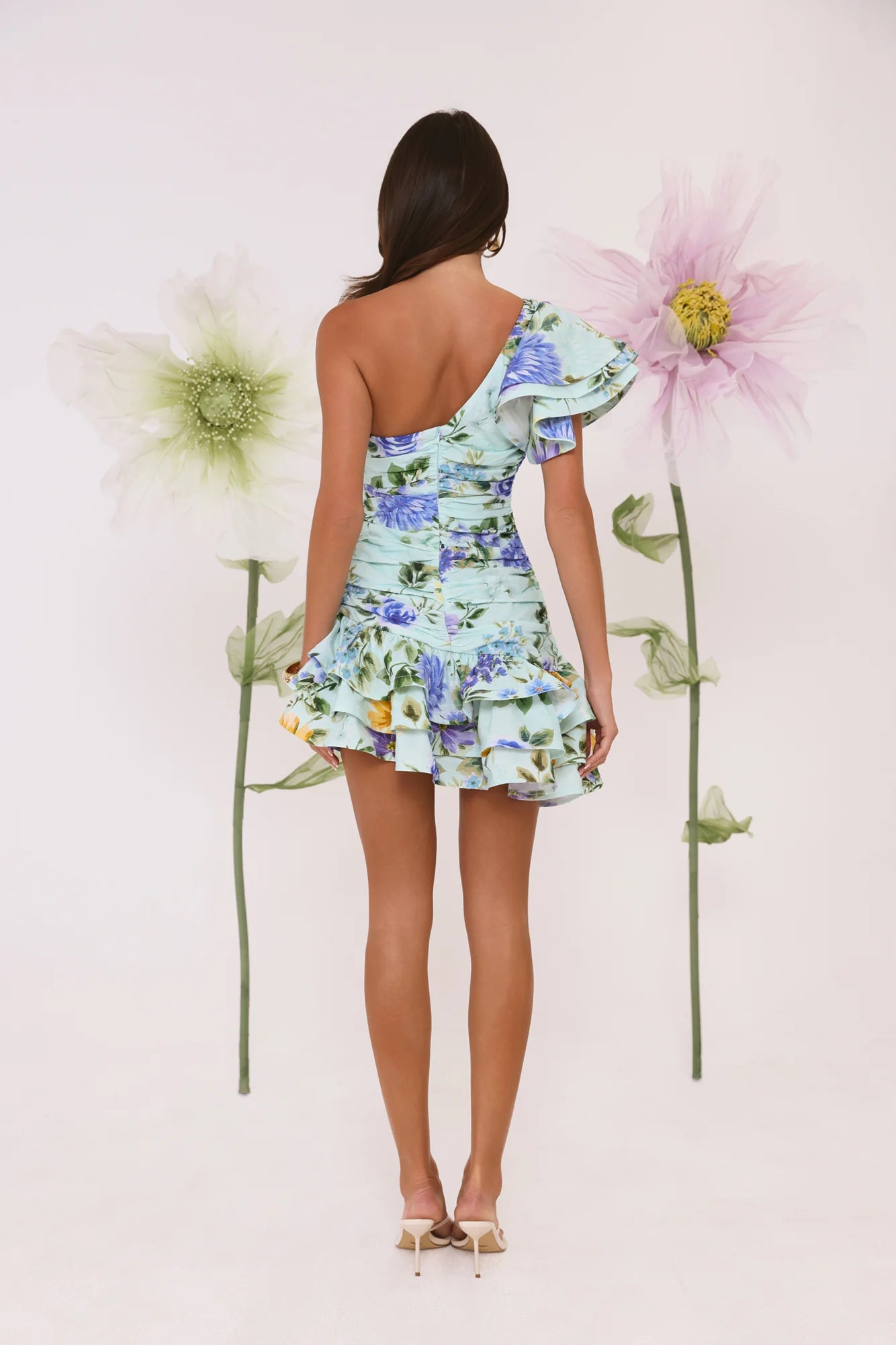 Secret Meadow One Shoulder Mini Dress Print